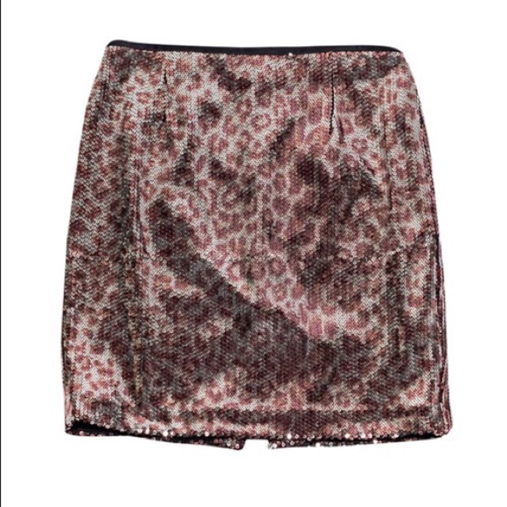 NANETTE LEPORE SEQUIN LEOPARD SKIRT, NWT, 6
